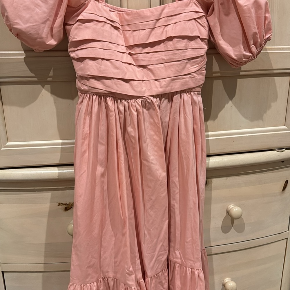 Abercrombie & Fitch Pink Maxi Dress with Puff Sleeves - Picture 3 of 8